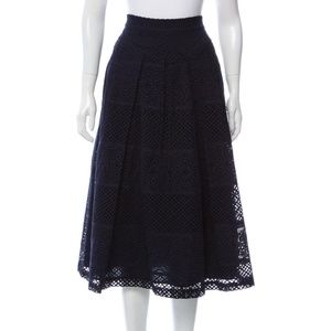 Rebecca Taylor navy blue lace skirt. Size 0. EUC.